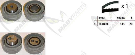 Mabyparts OBK010414 - Zobsiksnas komplekts ps1.lv