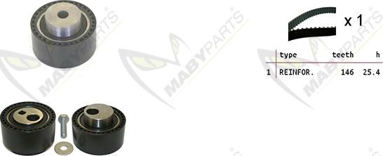 Mabyparts OBK010142 - Zobsiksnas komplekts ps1.lv