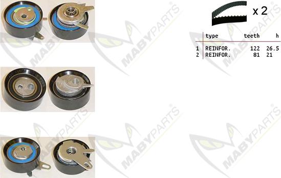 Mabyparts OBK010234 - Zobsiksnas komplekts ps1.lv