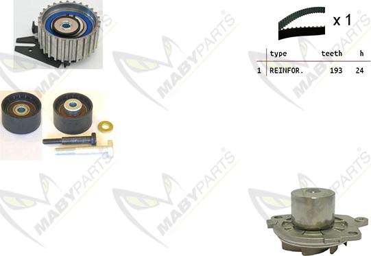 Mabyparts OBKWP0099 - Ūdenssūknis + Zobsiksnas komplekts ps1.lv