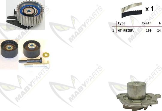 Mabyparts OBKWP0069 - Ūdenssūknis + Zobsiksnas komplekts ps1.lv