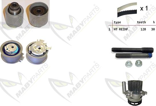 Mabyparts OBKWP0064 - Ūdenssūknis + Zobsiksnas komplekts ps1.lv