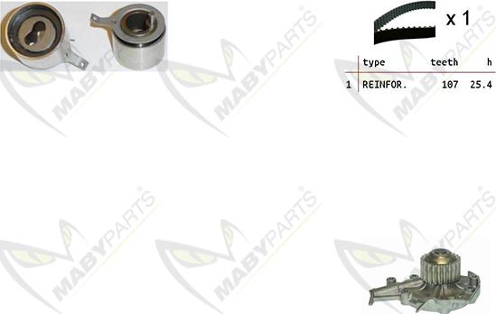 Mabyparts OBKWP0077 - Ūdenssūknis + Zobsiksnas komplekts ps1.lv