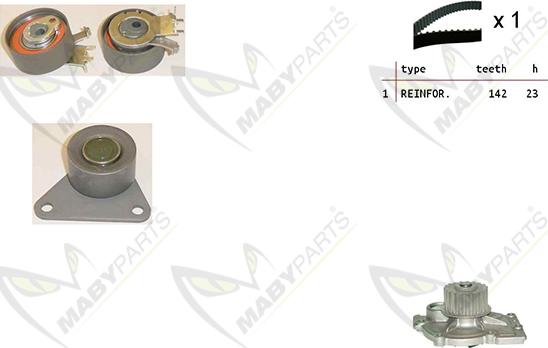 Mabyparts OBKWP0153 - Ūdenssūknis + Zobsiksnas komplekts ps1.lv