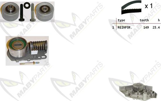 Mabyparts OBKWP0103 - Ūdenssūknis + Zobsiksnas komplekts ps1.lv