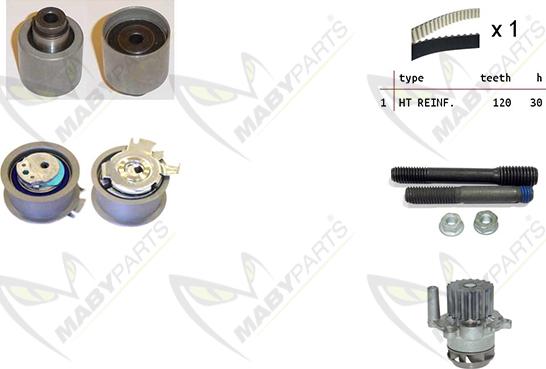 Mabyparts OBKWP0110 - Ūdenssūknis + Zobsiksnas komplekts ps1.lv