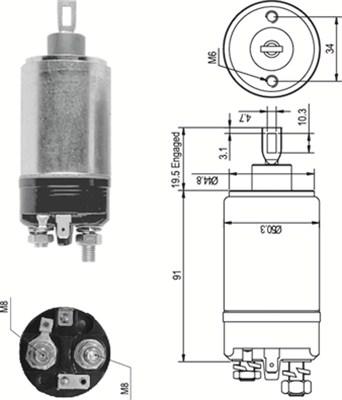 Magneti Marelli 940113050088 - Ievilcējrelejs, Starteris ps1.lv