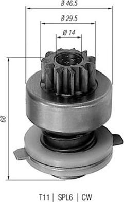 Magneti Marelli 940113020048 - Zobrats, Starteris ps1.lv