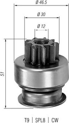 Magneti Marelli 940113020185 - Zobrats, Starteris ps1.lv