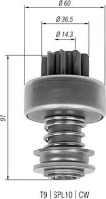 Magneti Marelli 940113020326 - Zobrats, Starteris ps1.lv