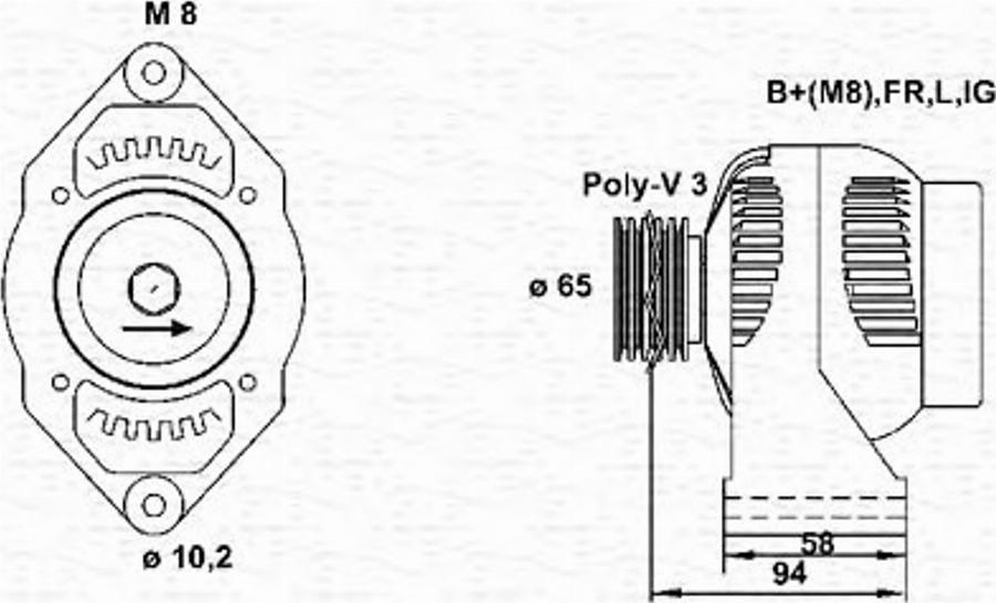 Magneti Marelli 943346103010 - Ģenerators ps1.lv