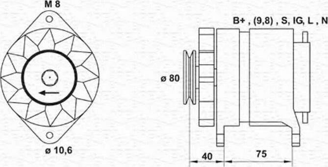 Magneti Marelli 943346136010 - Ģenerators ps1.lv