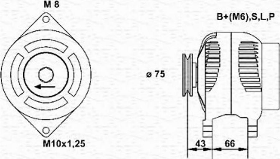 Magneti Marelli 943355172010 - Ģenerators ps1.lv