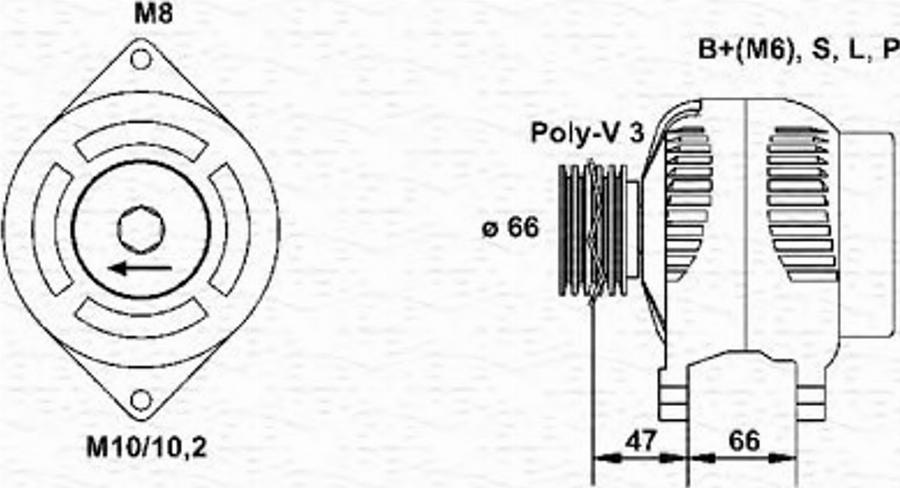 Magneti Marelli 943356935010 - Ģenerators ps1.lv