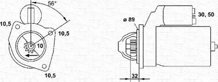 Magneti Marelli 943251658010 - Starteris ps1.lv