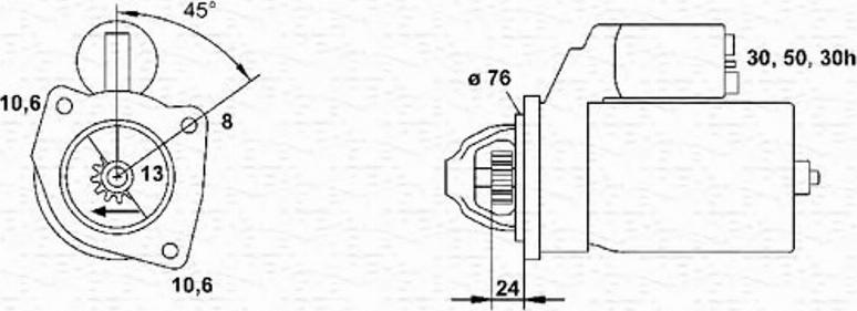 Magneti Marelli 943253136010 - Starteris ps1.lv