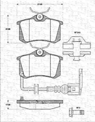 Magneti Marelli 430216170257 - Bremžu uzliku kompl., Disku bremzes ps1.lv