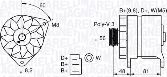 Magneti Marelli 054022598010 - Ģenerators ps1.lv