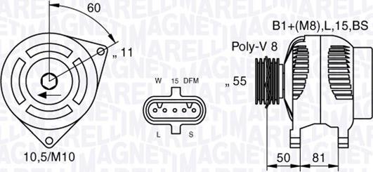 Magneti Marelli 063535550050 - Ģenerators ps1.lv