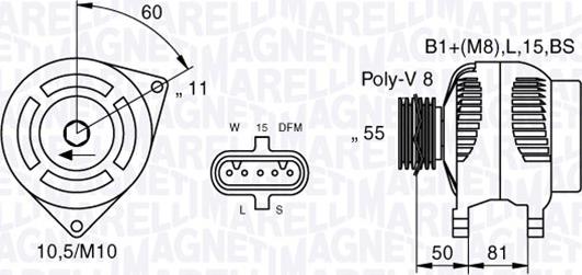 Magneti Marelli 063536550050 - Ģenerators ps1.lv