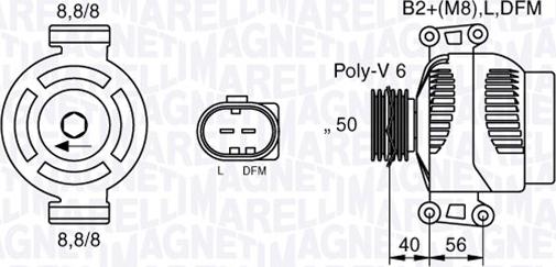 Magneti Marelli 063536250020 - Ģenerators ps1.lv