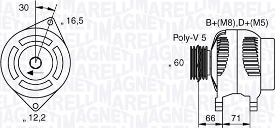 Magneti Marelli 063533250580 - Ģenerators ps1.lv