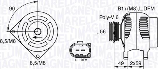 Magneti Marelli 063533250010 - Ģenerators ps1.lv