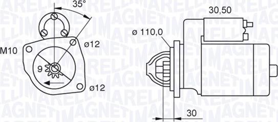 Magneti Marelli 063521093440 - Starteris ps1.lv