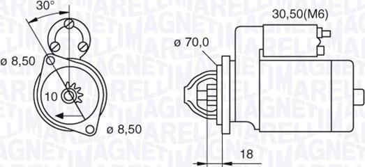 Magneti Marelli 063521082170 - Starteris ps1.lv