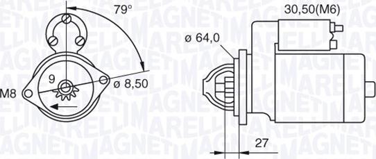 Magneti Marelli 063521074370 - Starteris ps1.lv