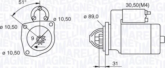 Magneti Marelli 063522310050 - Starteris ps1.lv