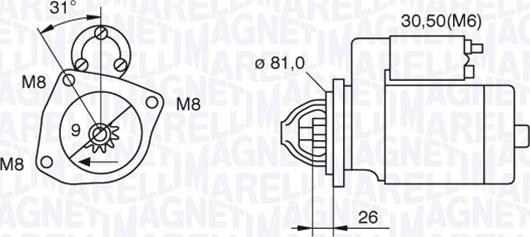 Magneti Marelli 063522230130 - Starteris ps1.lv