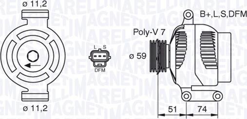 Magneti Marelli 063380007010 - Ģenerators ps1.lv