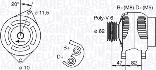 Magneti Marelli 063321615010 - Ģenerators ps1.lv