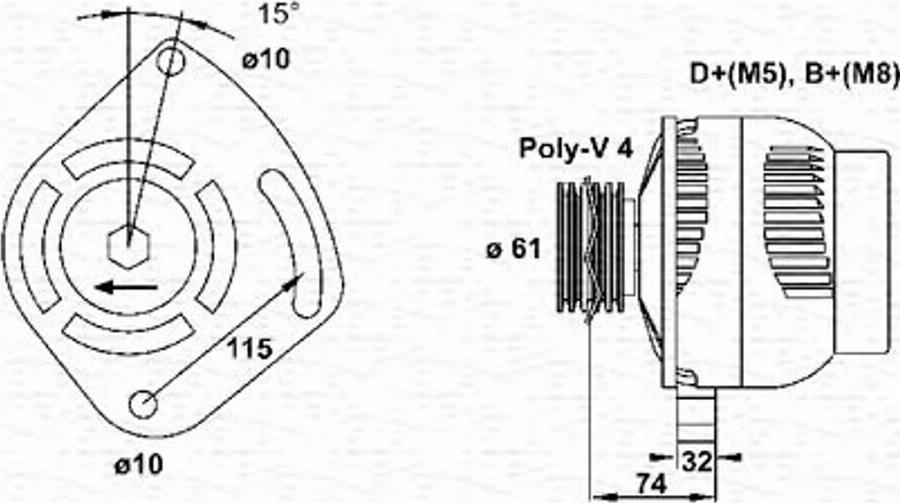 Magneti Marelli 063321863010 - Ģenerators ps1.lv