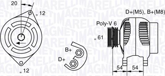 Magneti Marelli 063321833010 - Ģenerators ps1.lv