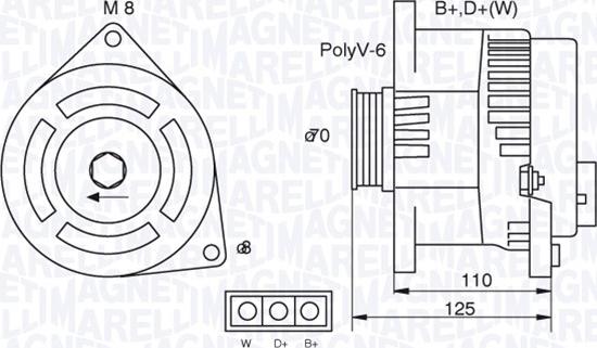 Magneti Marelli 063321346010 - Ģenerators ps1.lv