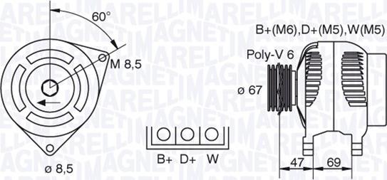 Magneti Marelli 063321347010 - Ģenerators ps1.lv