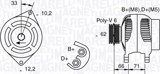 Magneti Marelli 063321332010 - Ģenerators ps1.lv