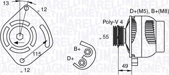 Magneti Marelli 063321715010 - Ģenerators ps1.lv