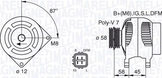 Magneti Marelli 063377435010 - Ģenerators ps1.lv