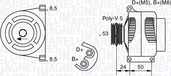 Magneti Marelli 063377013010 - Ģenerators ps1.lv