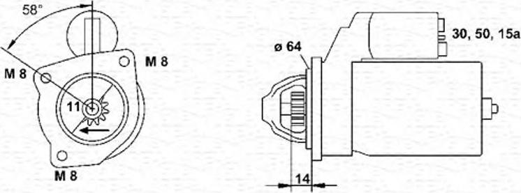 Magneti Marelli 063223085010 - Starteris ps1.lv