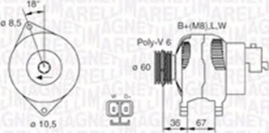 Magneti Marelli 063730005010 - Ģenerators ps1.lv