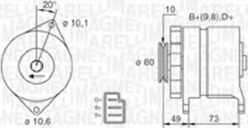 Magneti Marelli 063730016010 - Ģenerators ps1.lv