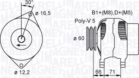 Magneti Marelli 063730035010 - Ģenerators ps1.lv