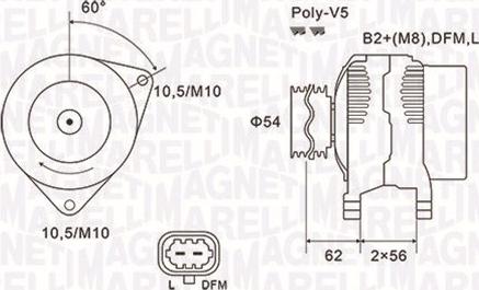 Magneti Marelli 063731940010 - Ģenerators ps1.lv