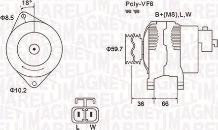 Magneti Marelli 063731901010 - Ģenerators ps1.lv