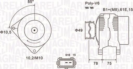 Magneti Marelli 063731591010 - Ģenerators ps1.lv