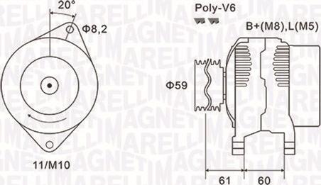 Magneti Marelli 063731643010 - Ģenerators ps1.lv